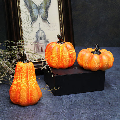 Halloween Pumpkin Lantern – LED Candle Lamp, Resin Luminous Pumpkin Decoration for Indoor & Outdoor Halloween Decor