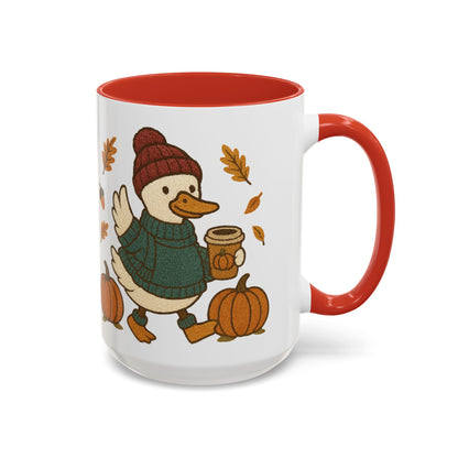 Cozy Fall Duck Mug — Autumn Coffee Cup (11oz / 15oz)