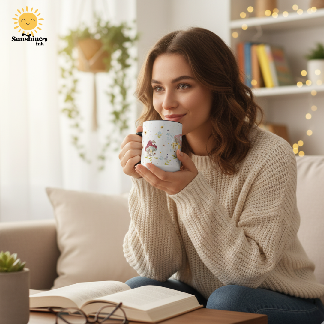 Enchanting Mushroom House Coffee Mug (11oz/15oz) 4 Colors