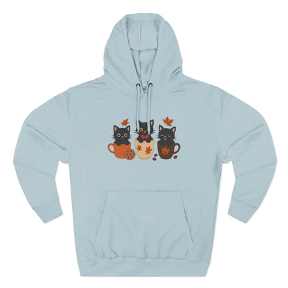Cozy Cat-Themed Fleece Hoodie for Fall, Perfect for Cat Lovers, Halloween and Cozy Season, Cute Hoodie, Gift Idea, Autumn Vibe