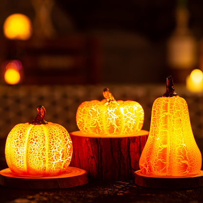 Halloween Pumpkin Lantern – LED Candle Lamp, Resin Luminous Pumpkin Decoration for Indoor & Outdoor Halloween Decor