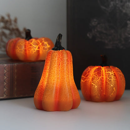 Halloween Pumpkin Lantern – LED Candle Lamp, Resin Luminous Pumpkin Decoration for Indoor & Outdoor Halloween Decor
