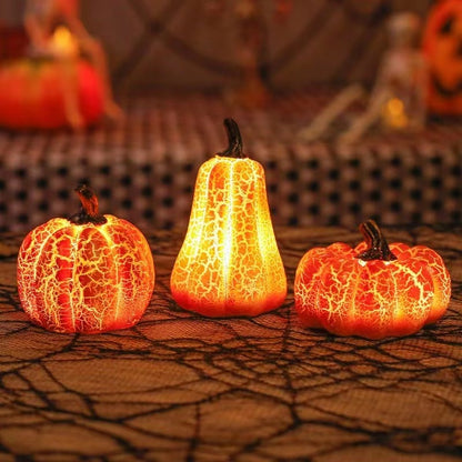 Halloween Pumpkin Lantern – LED Candle Lamp, Resin Luminous Pumpkin Decoration for Indoor & Outdoor Halloween Decor