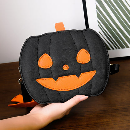 Funny Pumpkin Halloween Crossbody Bag – Cute Cartoon Bat Shoulder Bag for Women, Personalized Spooky Purse