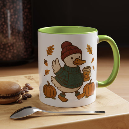 Cozy Fall Duck Mug — Autumn Coffee Cup (11oz / 15oz)