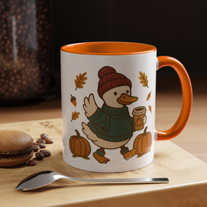 Cozy Fall Duck Mug — Autumn Coffee Cup (11oz / 15oz)