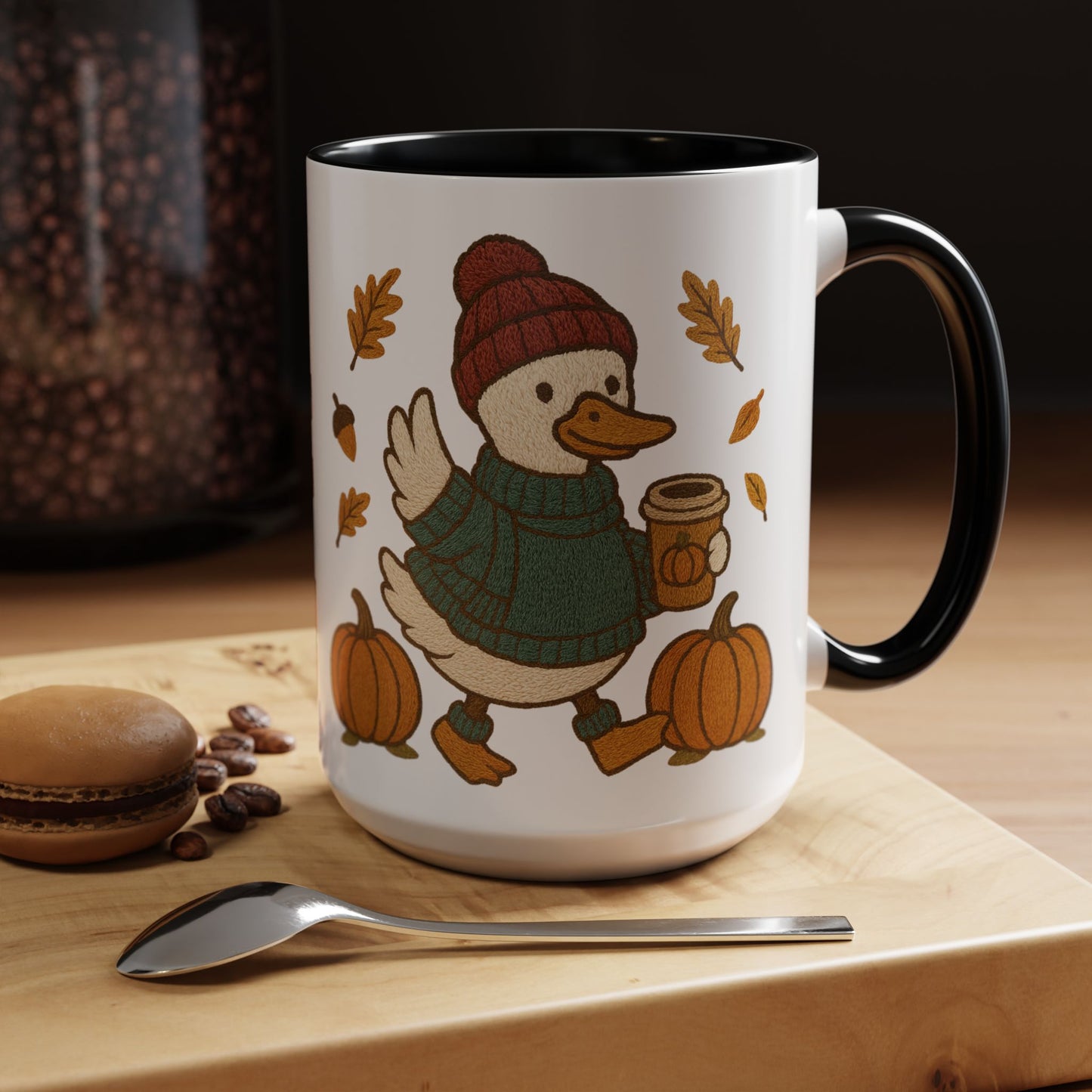 Cozy Fall Duck Mug — Autumn Coffee Cup (11oz / 15oz)