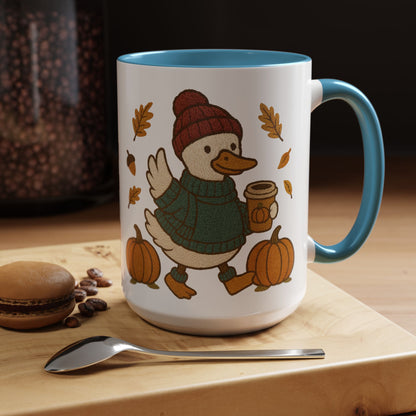 Cozy Fall Duck Mug — Autumn Coffee Cup (11oz / 15oz)
