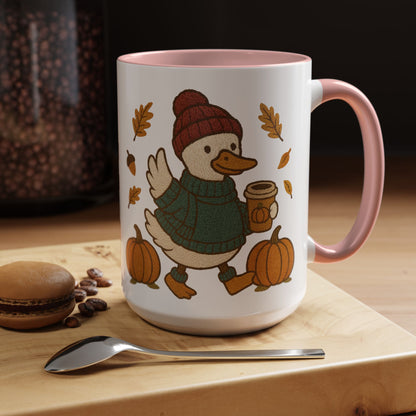 Cozy Fall Duck Mug — Autumn Coffee Cup (11oz / 15oz)