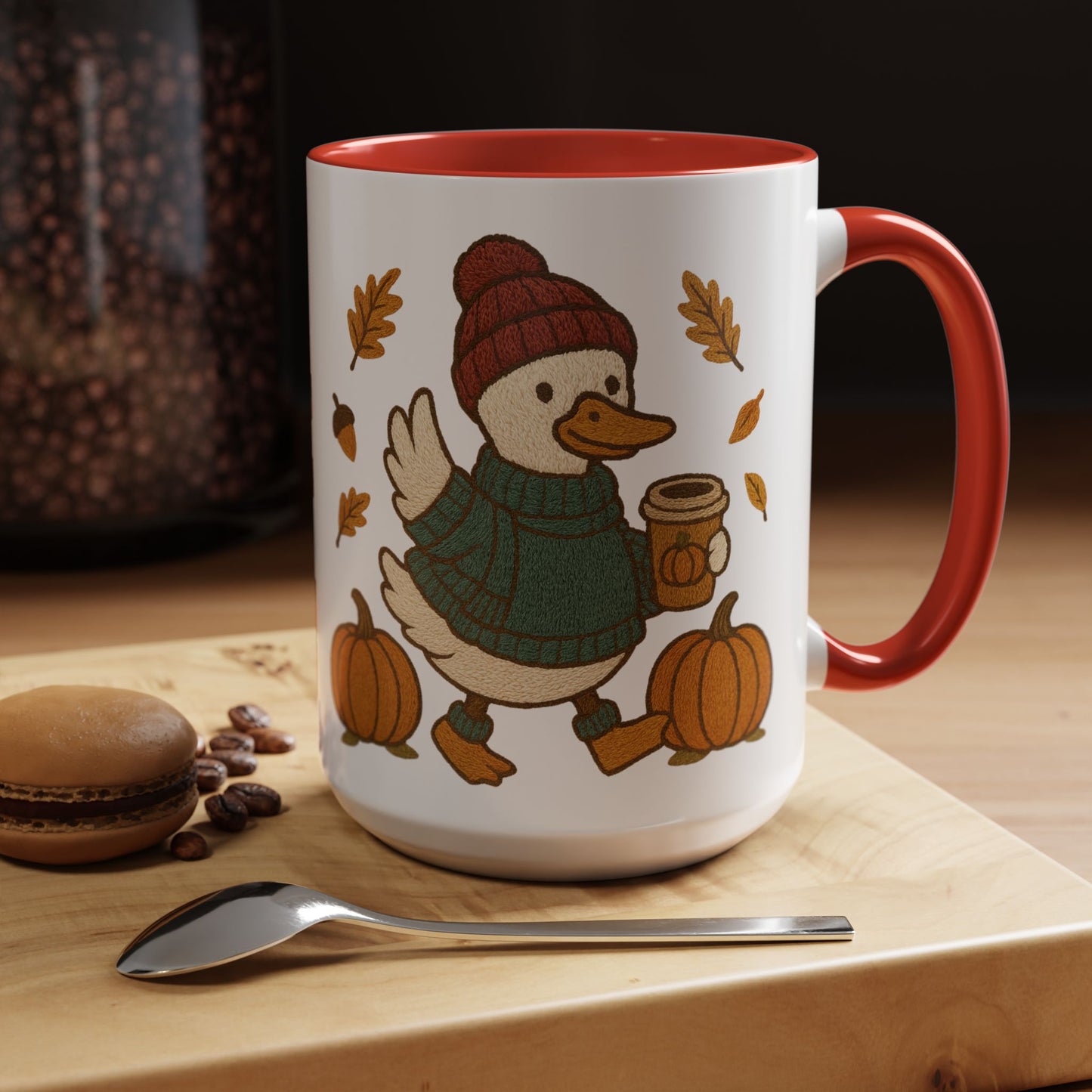 Cozy Fall Duck Mug — Autumn Coffee Cup (11oz / 15oz)