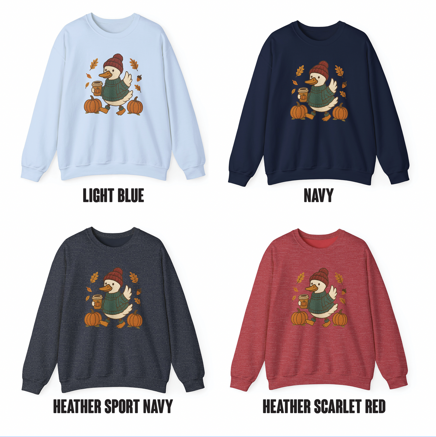 Cozy Autumn Goose Sweatshirt, Pumpkin, Fall Fashion, Unisex Crewneck, Halloween Gift, Seasonal Wear, Nature Lover's Apparel