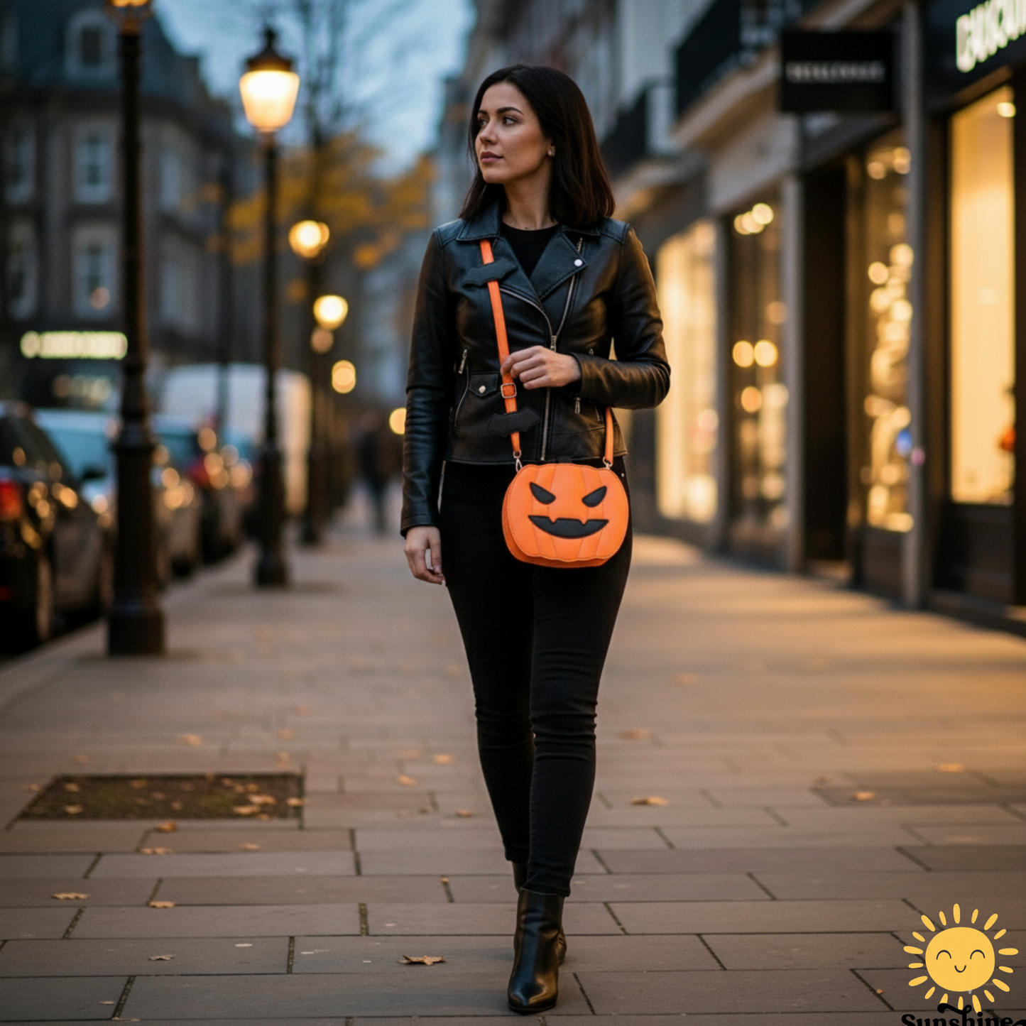 Funny Pumpkin Halloween Crossbody Bag – Cute Cartoon Bat Shoulder Bag for Women, Personalized Spooky Purse