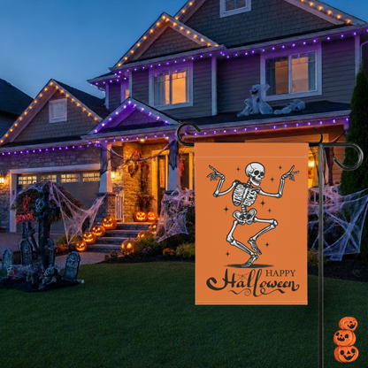 Spooky Skeleton Halloween Garden Flag – Subtle Design