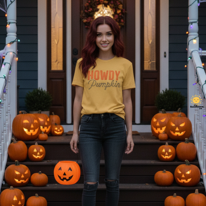 Howdy Pumpkin Shirt, Fall Graphic Tee, Rope Font Pumpkin Shirt, Country Western Autumn Shirt, Cute Southern Fall T-Shirt