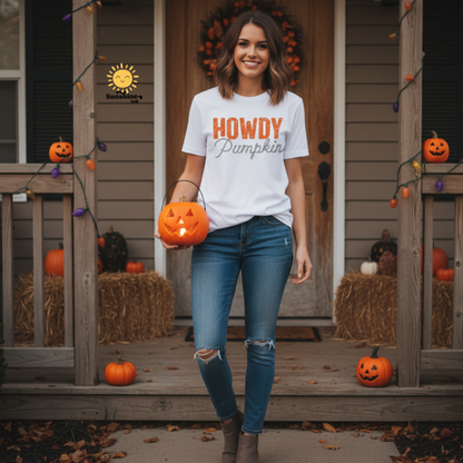 Howdy Pumpkin Shirt, Fall Graphic Tee, Rope Font Pumpkin Shirt, Country Western Autumn Shirt, Cute Southern Fall T-Shirt