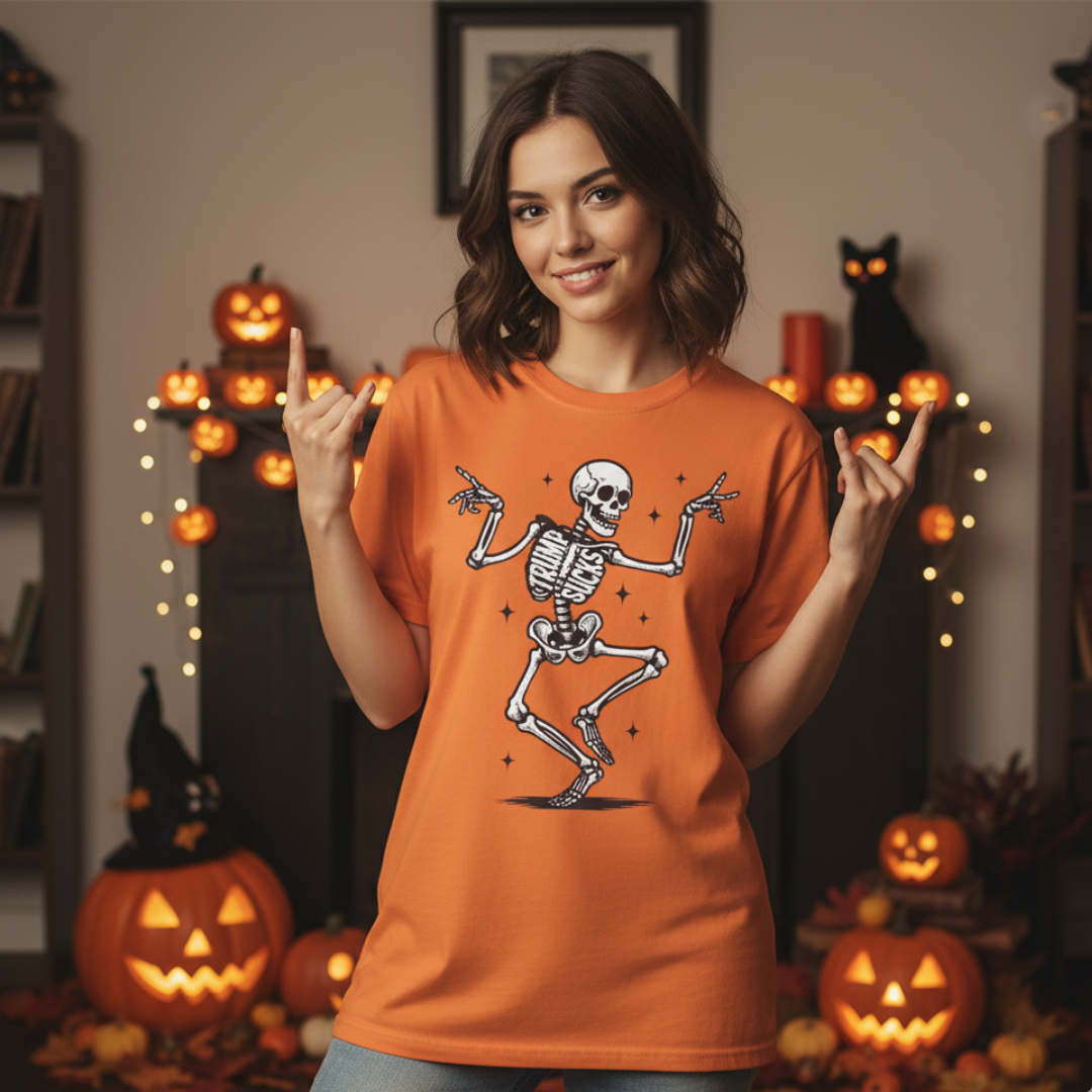 Spooky Dancing Skeleton Halloween Unisex T-Shirt