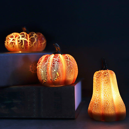 Halloween Pumpkin Lantern – LED Candle Lamp, Resin Luminous Pumpkin Decoration for Indoor & Outdoor Halloween Decor