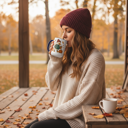 Cozy Fall Duck Mug — Autumn Coffee Cup (11oz / 15oz)