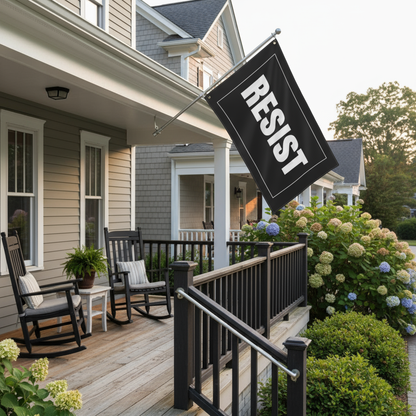 Double Sided Resist Flag | Anti-Trump 2025 Protest Flag | Anti-Fascist Political Yard Banner | Progressive Activist Home & Rally Décor
