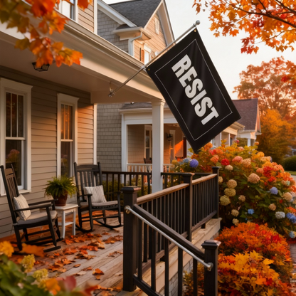 Double Sided Resist Flag | Anti-Trump 2025 Protest Flag | Anti-Fascist Political Yard Banner | Progressive Activist Home & Rally Décor