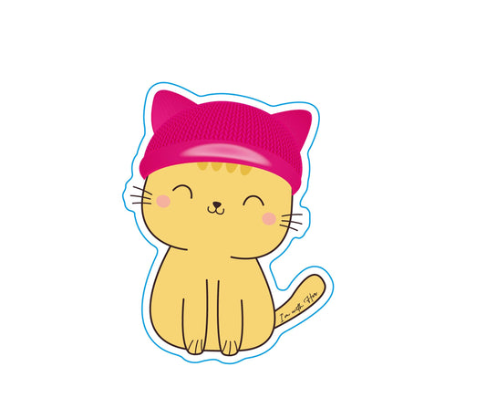 I'm with Her Cat Sticker, Cute Sticker, Pink Pussy Hat Cat Sticker, Harris vinyl sticker, Cat Ladies for Kamala funny sticker