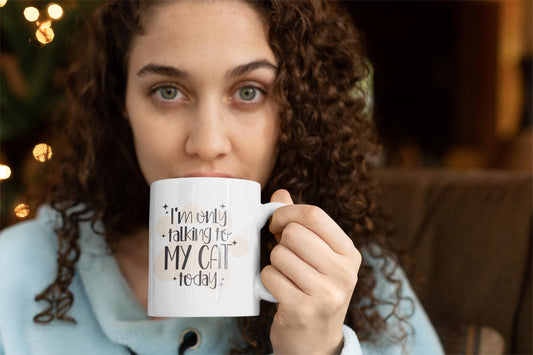 I'm Only Talking to My Cat Today Ceramic Mug 11oz