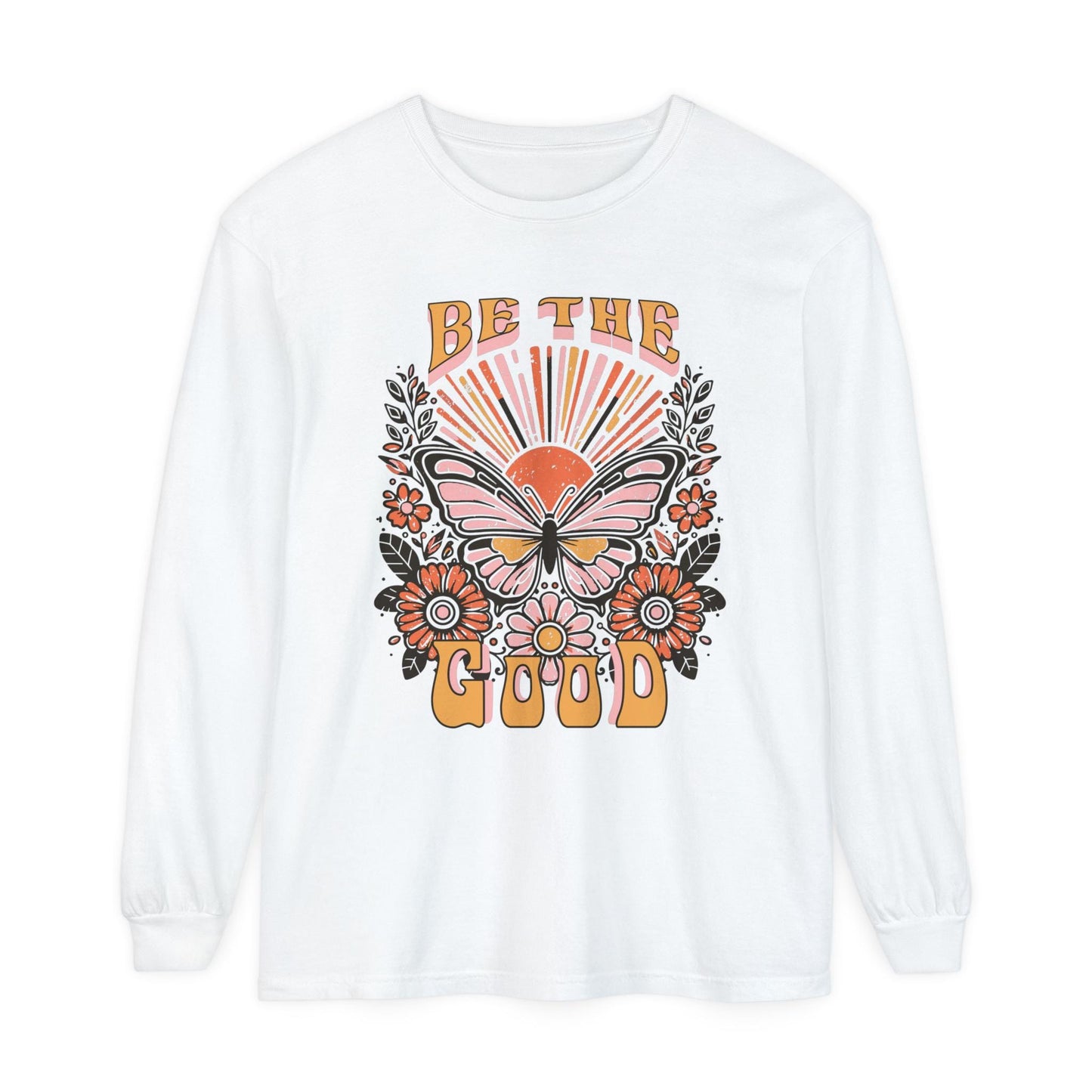 Be the Good Retro Long Sleeve T-Shirt, Vintage Graphic Tee, Inspiring Shirt, Boho Gift for Her or Him