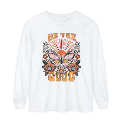 Be the Good Retro Long Sleeve T-Shirt, Vintage Graphic Tee, Inspiring Shirt, Boho Gift for Her or Him