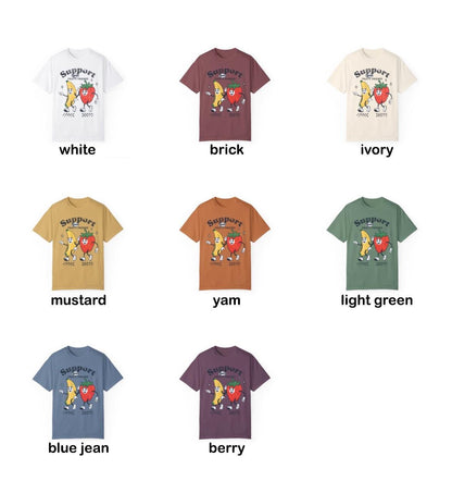 Rainbow Fruitopia Unisex Garment-Dyed T-shirt, LGBTQ Support, Funny Tee, Vibrant Tee, Pride Shirt, Fruit Lover Gift, LGBTQ Pride Apparel