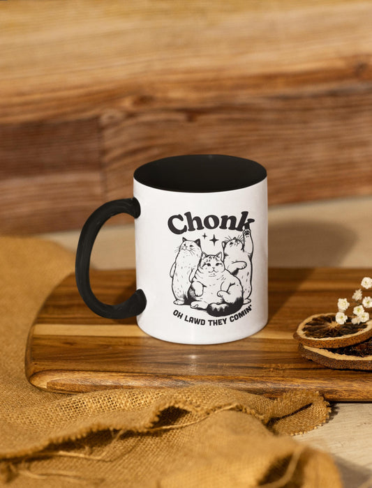 Chonk Oh Lawd They Coming Funny Cat Lover Mug