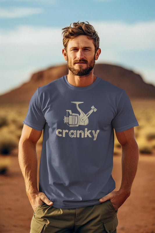Fishing Reel Cranky Unisex Garment-Dyed T-shirt, Fisherman's Tee, Play on Words, Fishing Gift, Outdoor Apparel