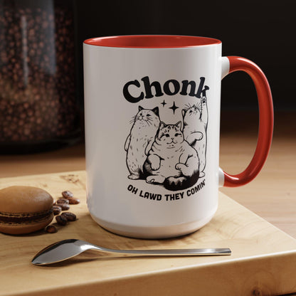 Chonk Oh Lawd They Coming Funny Cat Lover Mug