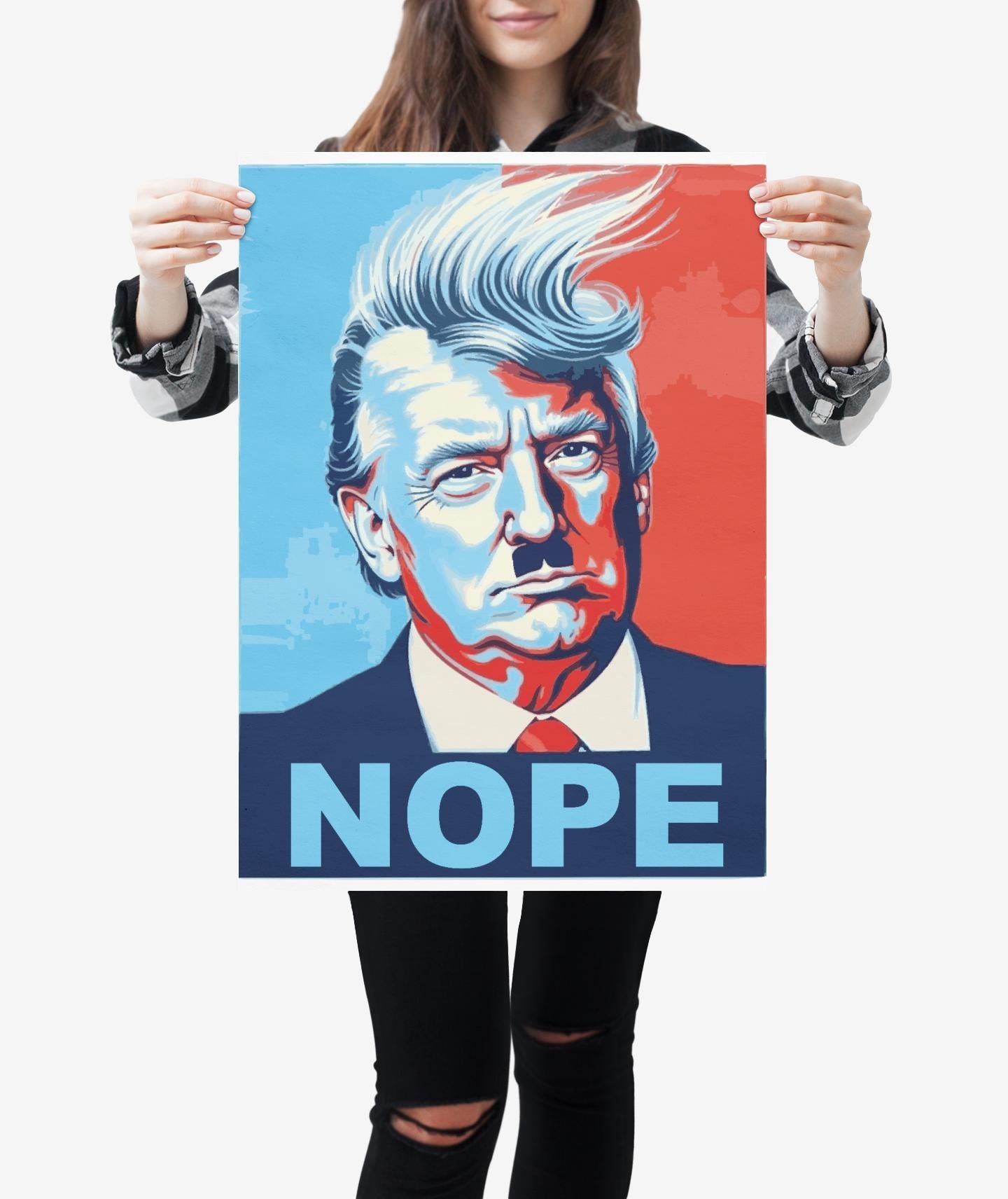 Nope To Trump Protest Sign, Anti Trump Resistance, No To Fascism