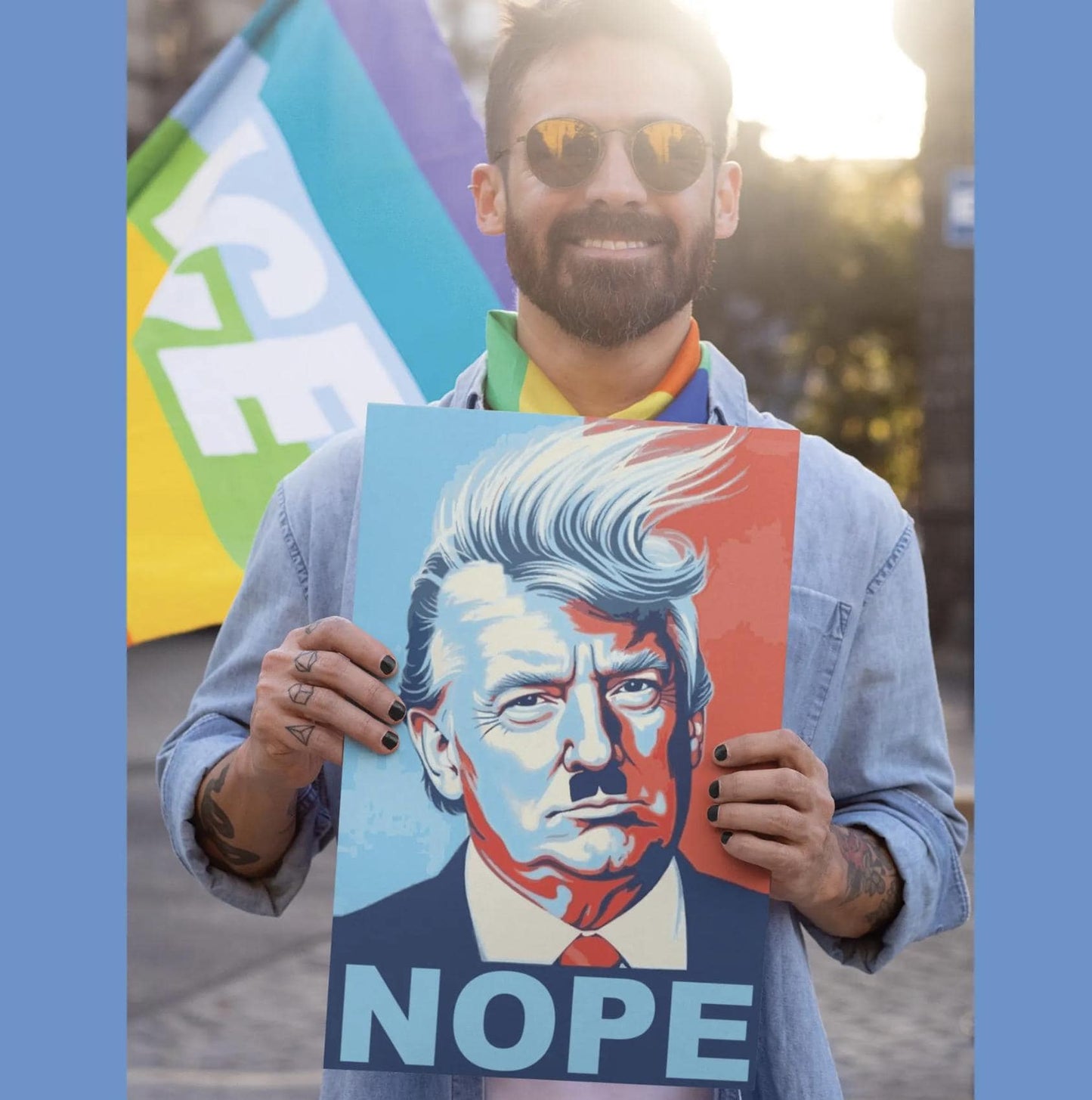 Nope To Trump Protest Sign, Anti Trump Resistance, No To Fascism