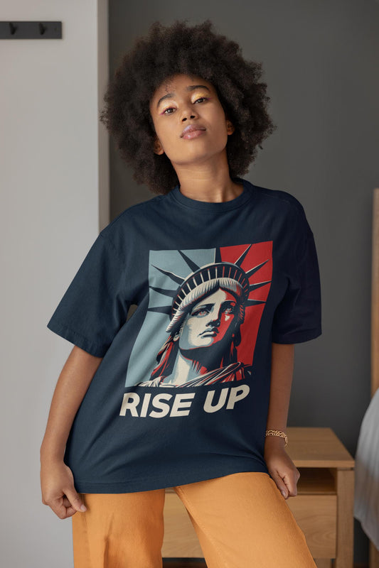 Rise Up Statue of Liberty -Anti Trump Political Protest Unisex T-shirt