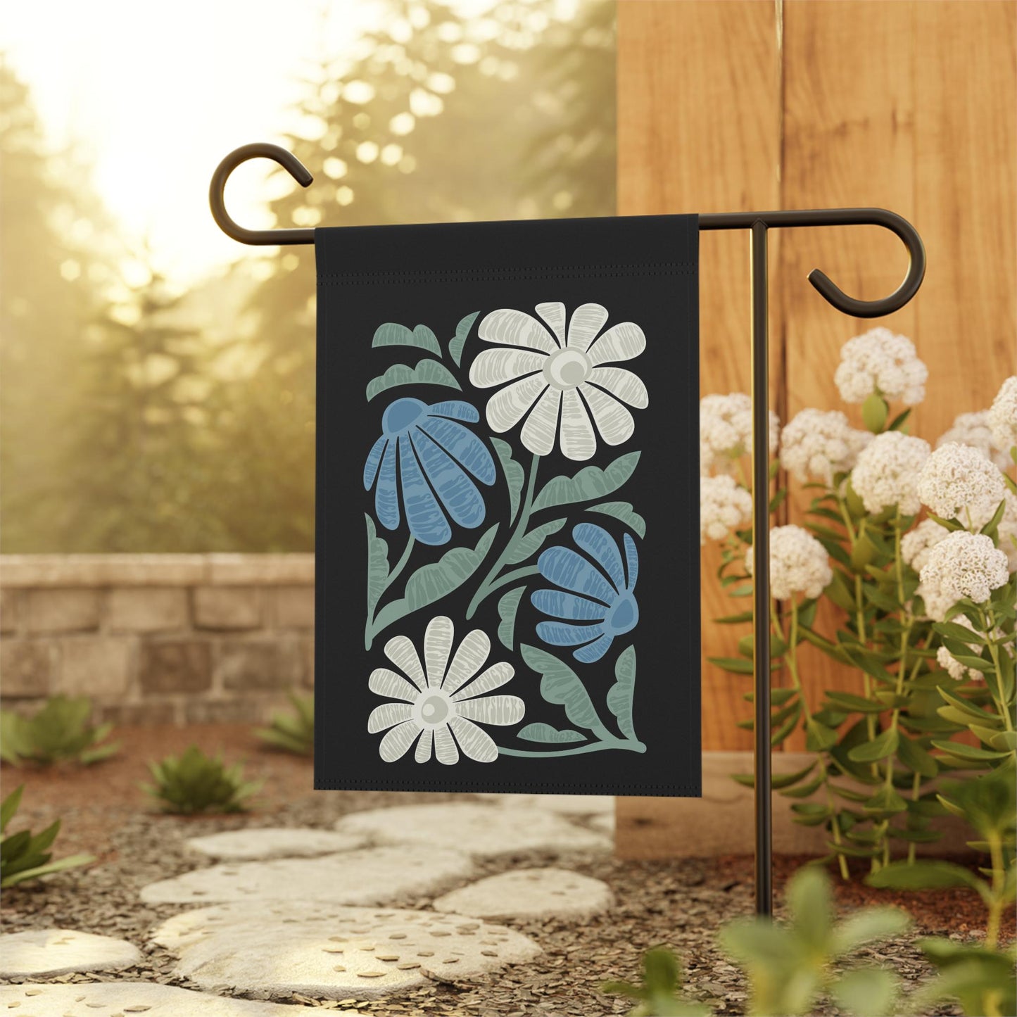 Trump Sucks Subtle Flower Design (Blue and Green) Yard Flag