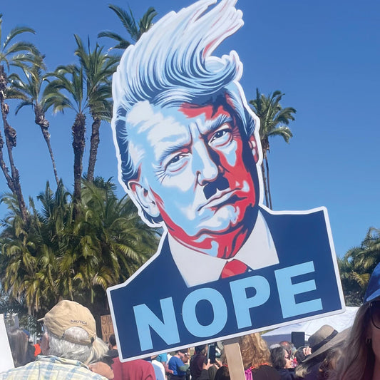Nope To Trump Big Head on a Stick, Anti Trump Nope Protest Sign.  - 4 sizes