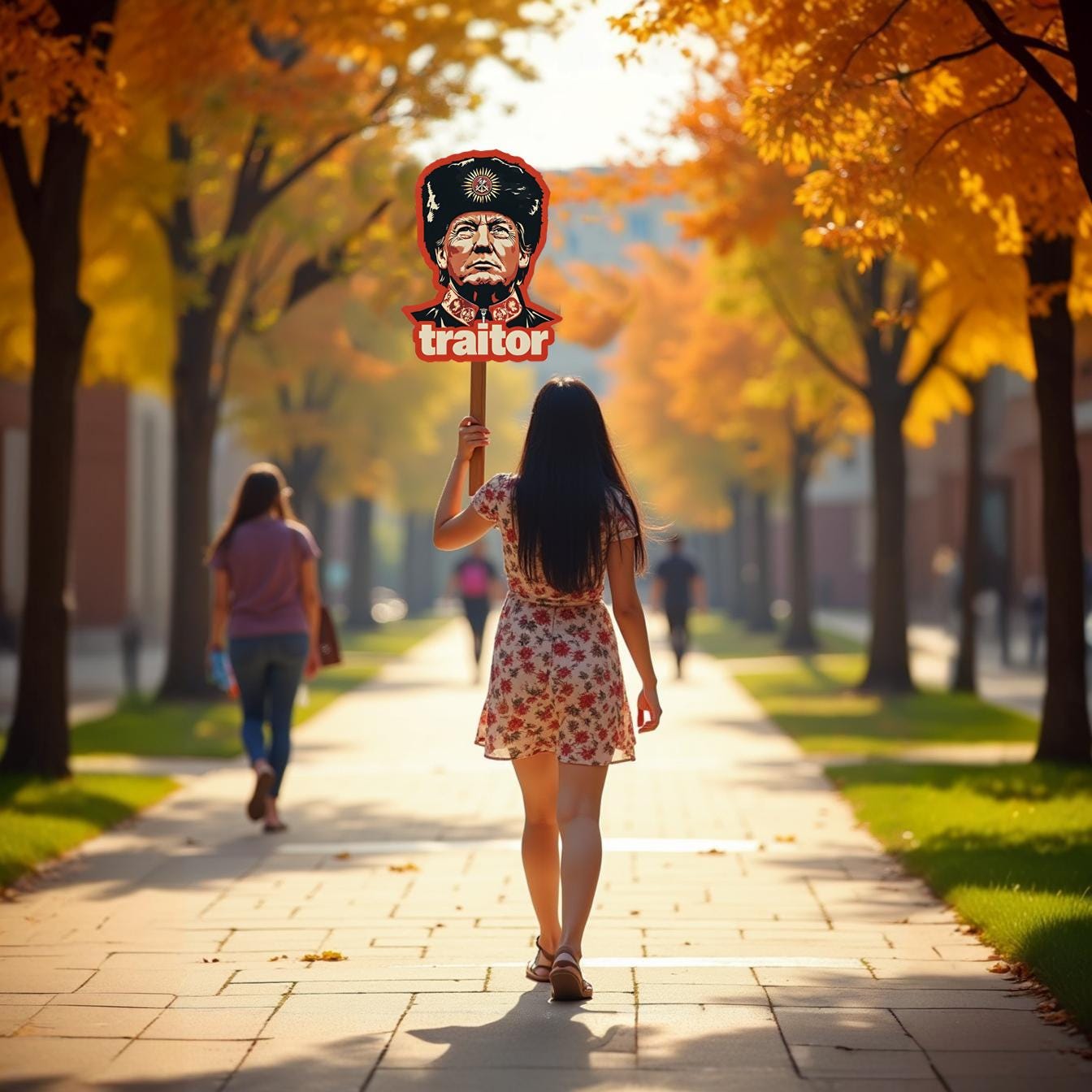 Anti Trump Traitor Protest Sign, Big Face on a Stick, Big Face Cut Out, Head on a stick.  - 4 sizes