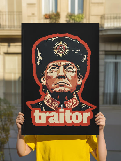 Trump Traitor Poster, Foam Board Protest Sign, Anti Trump Resistance, No To Fascism, Political Activist Poster, Rally Banner, Protest Poster