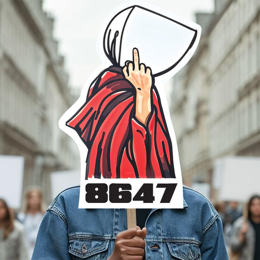 8647 Anti Trump Protest Sign, Resist the 47th!" Big Face on a Stick, Big Face Cut Out, Head on a stick.  - 4 sizes