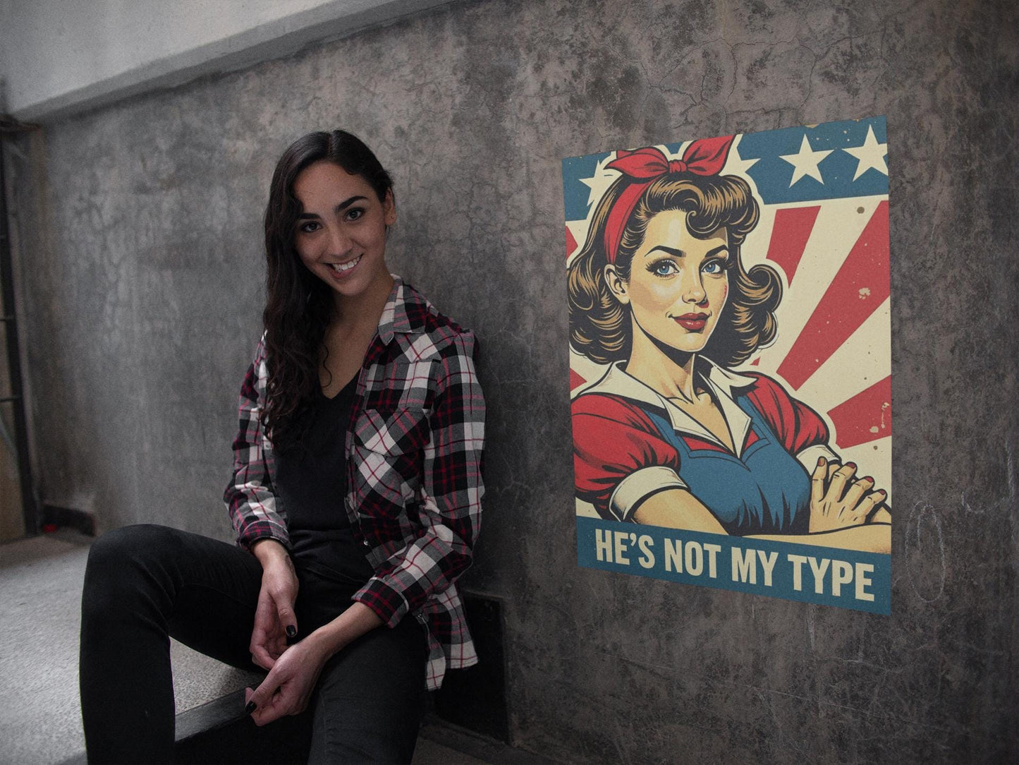 He's not my type, anti trump poster, Matte Vertical Posters, anti trump poster - subtle, political rally poster, DIY protest poster