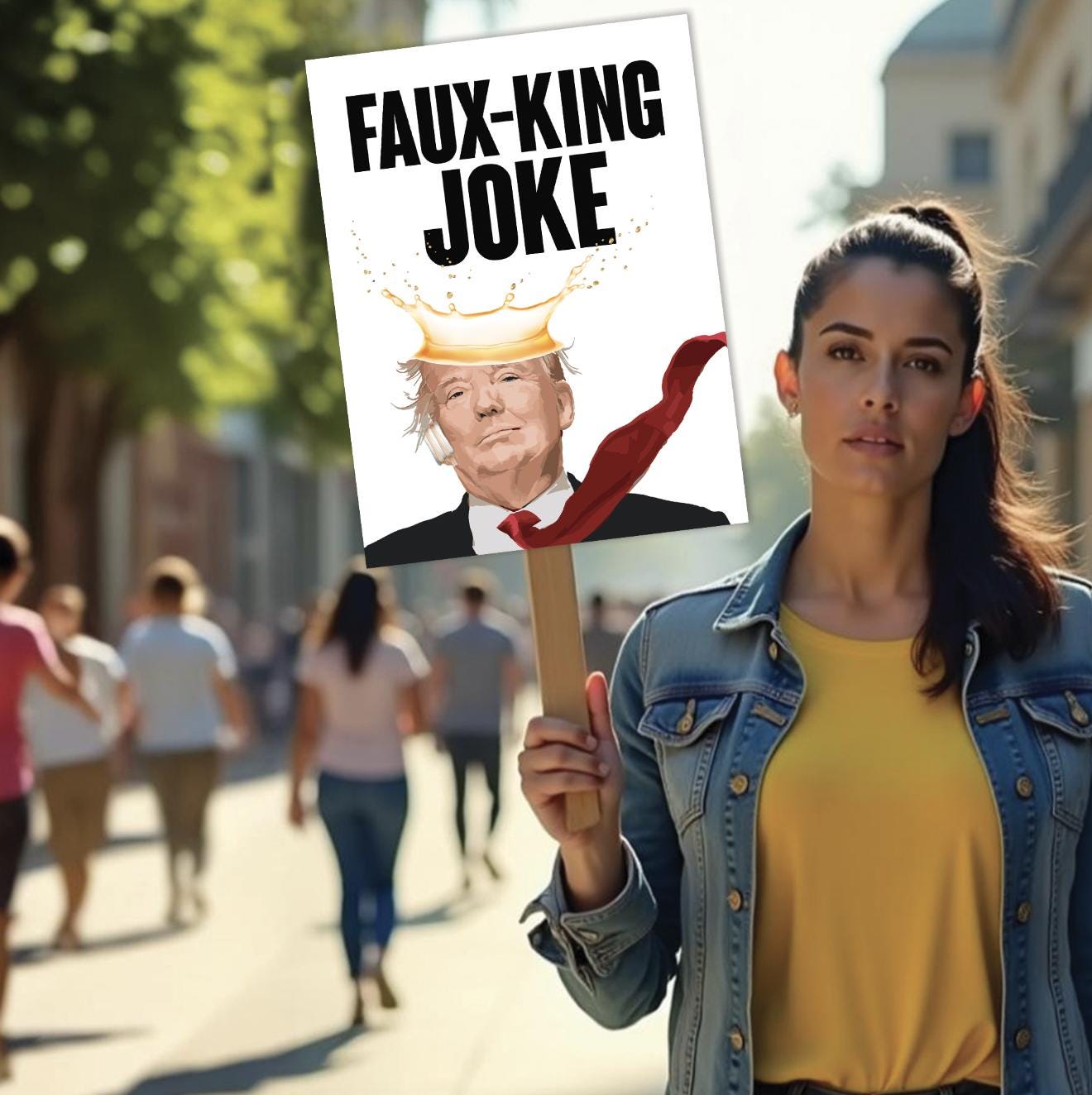 Faux-King Joke Poster or Foam Board Protest Poster