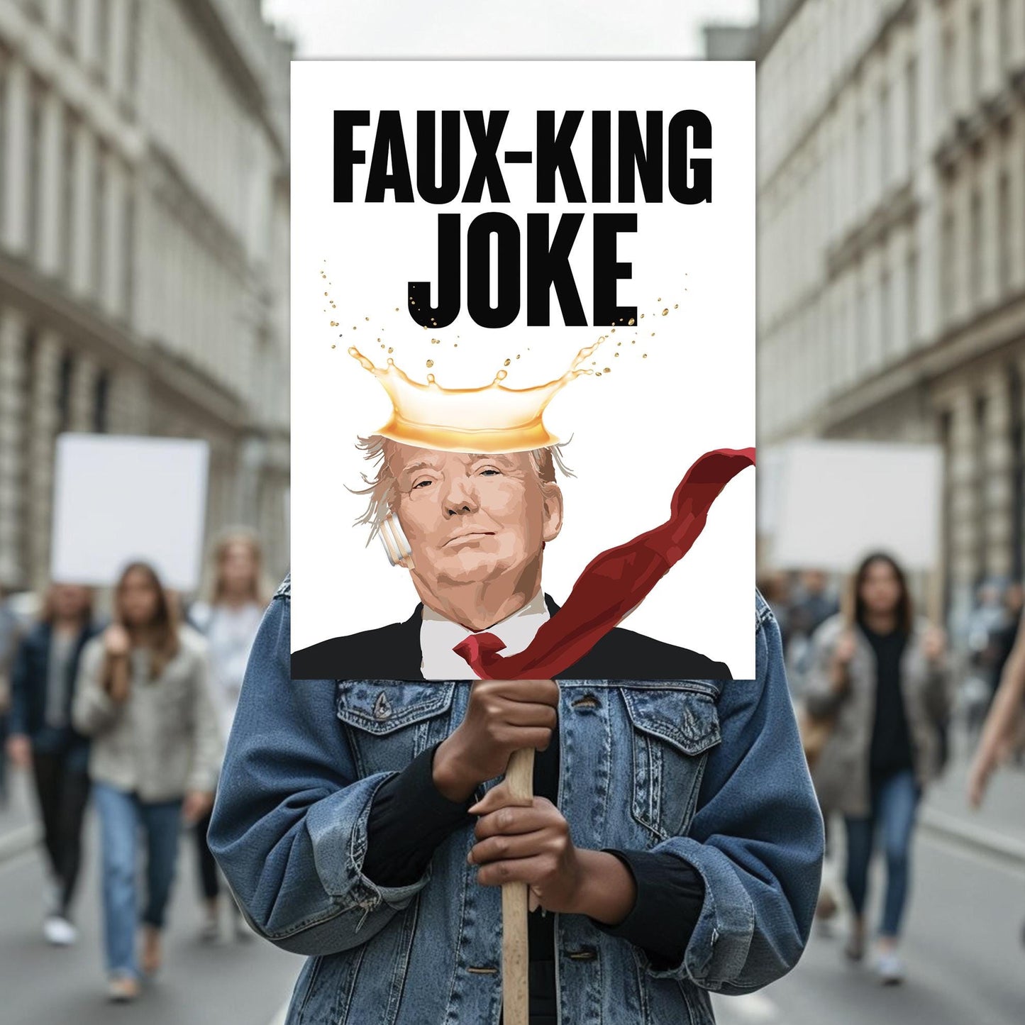 Faux-King Joke Poster or Foam Board Protest Poster