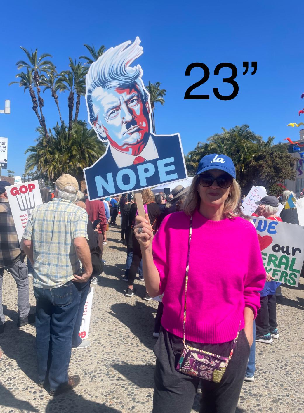 Nope To Trump Big Head on a Stick, Anti Trump Nope Protest Sign.  - 4 sizes