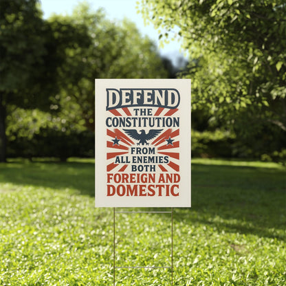 Defend The Constitution Durable Protest Sign Yard Sign, Anti-Trump Resistance, Political Activist Yard Sign, Resist Sign