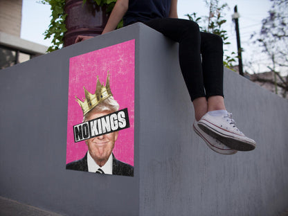 No Kings Foam Board Protest Poster