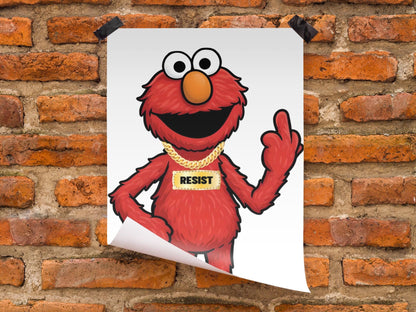 PBS, Elmo Resist Foam Board Protest Sign, Anti-Trump Resistance, Resist, Political Activist Poster, Protest Poster
