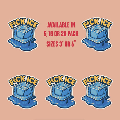 F*CK ICE Sticker, Anti ICE Vinyl Decal, Pro-Immigrant Activist Sticker, Anti-Fascist Protest Sticker,