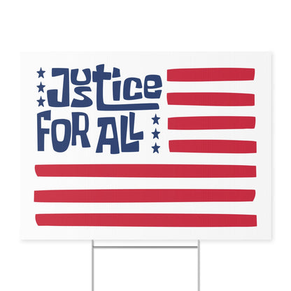 Justice for All Protest Durable Plastic Yard Sign