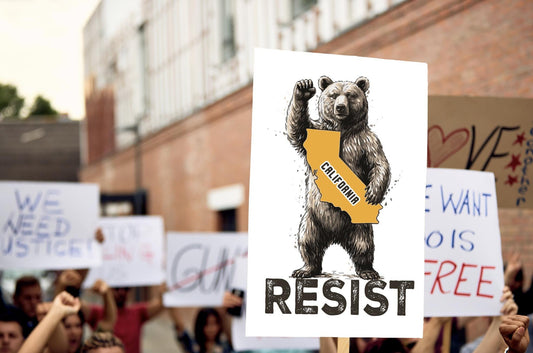 CALIFORNIA RESIST Poster  Protest Art for Defenders of Liberty | Anti-ICE | Anti-Trump | Civil Rights Movement Decor